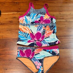 Athleta- Floral Kids Swim Set- girls size 16